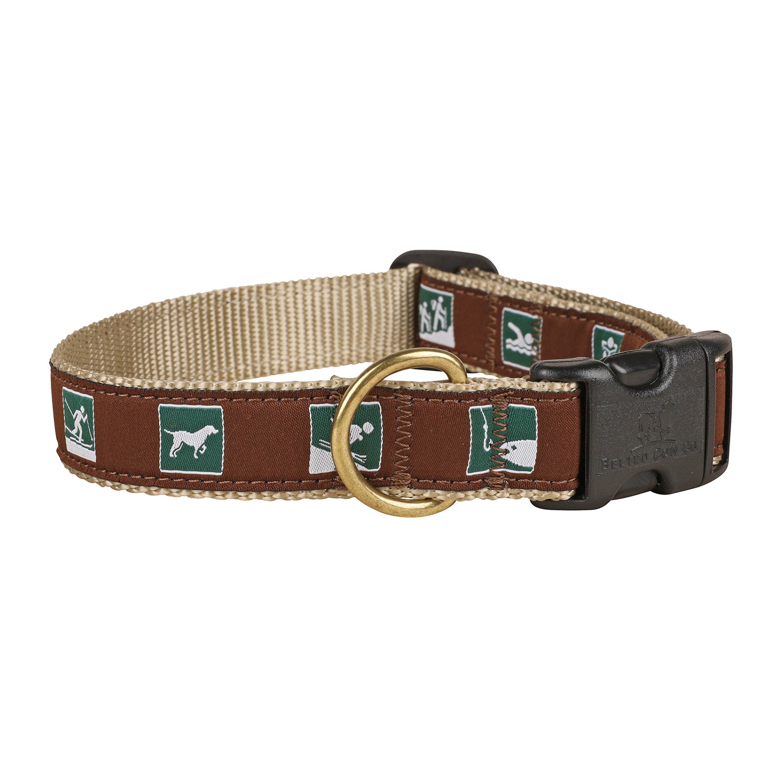 Parks & Rec Ribbon Dog Collar in Brown - Collar Width: 1 Inch