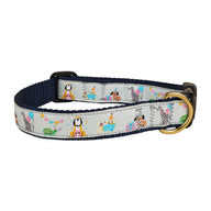 Party Animals Ribbon Dog Collar in Grey - Collar Width: 1 Inch