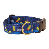 Pickleball Ribbon Dog Collar in Navy - Collar Width: 1.25 Inch