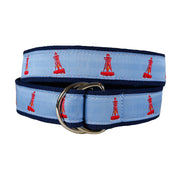 Bell Buoy Ribbon D-Ring Belt in Light Blue