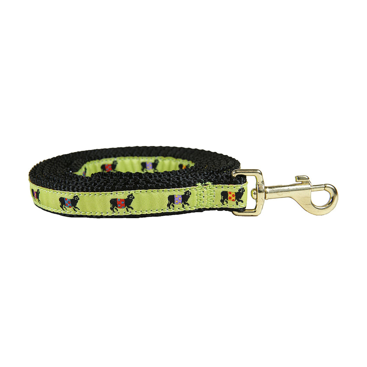 Beltie Ribbon Dog Leash in Lime; Collar Width: 5/8 Inch; :