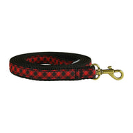 Buffalo Plaid Ribbon Dog Leash in Red; Leash Width: 5/8 Inch; : 