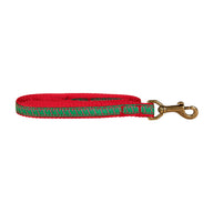 Candy Canes Ribbon Dog Leash in Green; Collar Width: 5/8 Inch; : 
