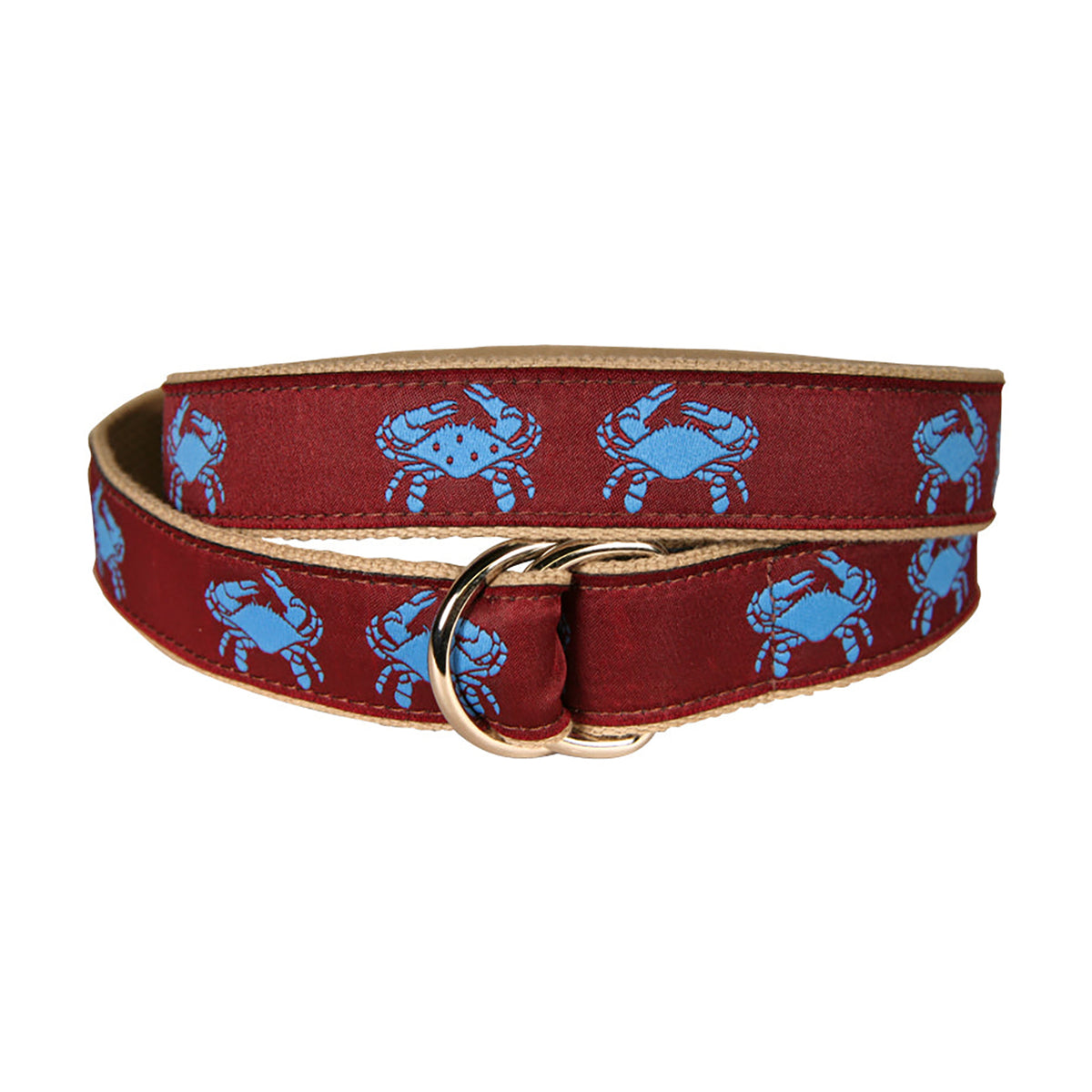 Crab D-Ring Belt in Burgundy