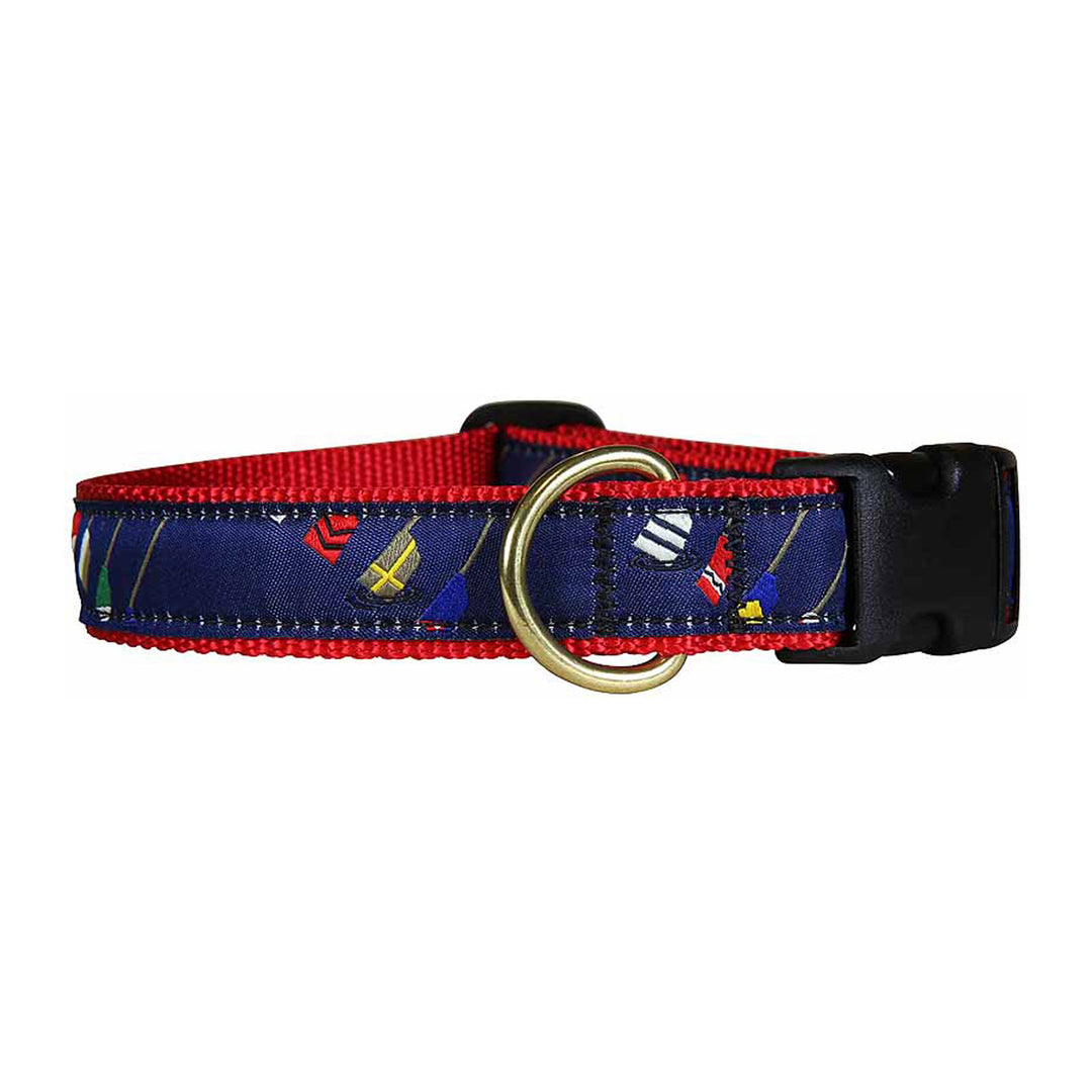 Crew Blades Ribbon Dog Collar in Navy, Collar Width: 1 Inch