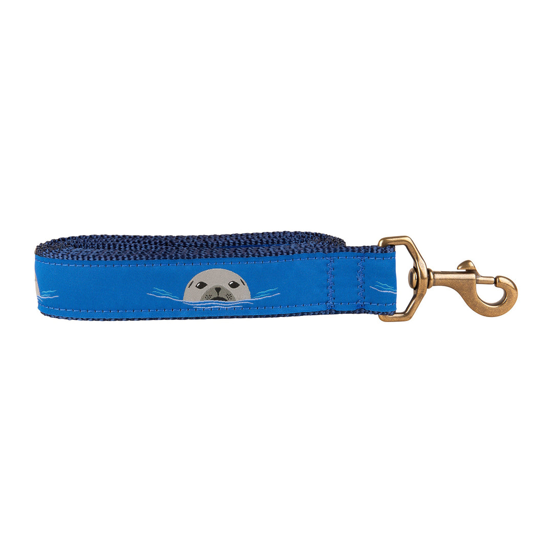 Harbor Seal Ribbon Dog Leash in Blue; Width: 1.25 Inch; : 