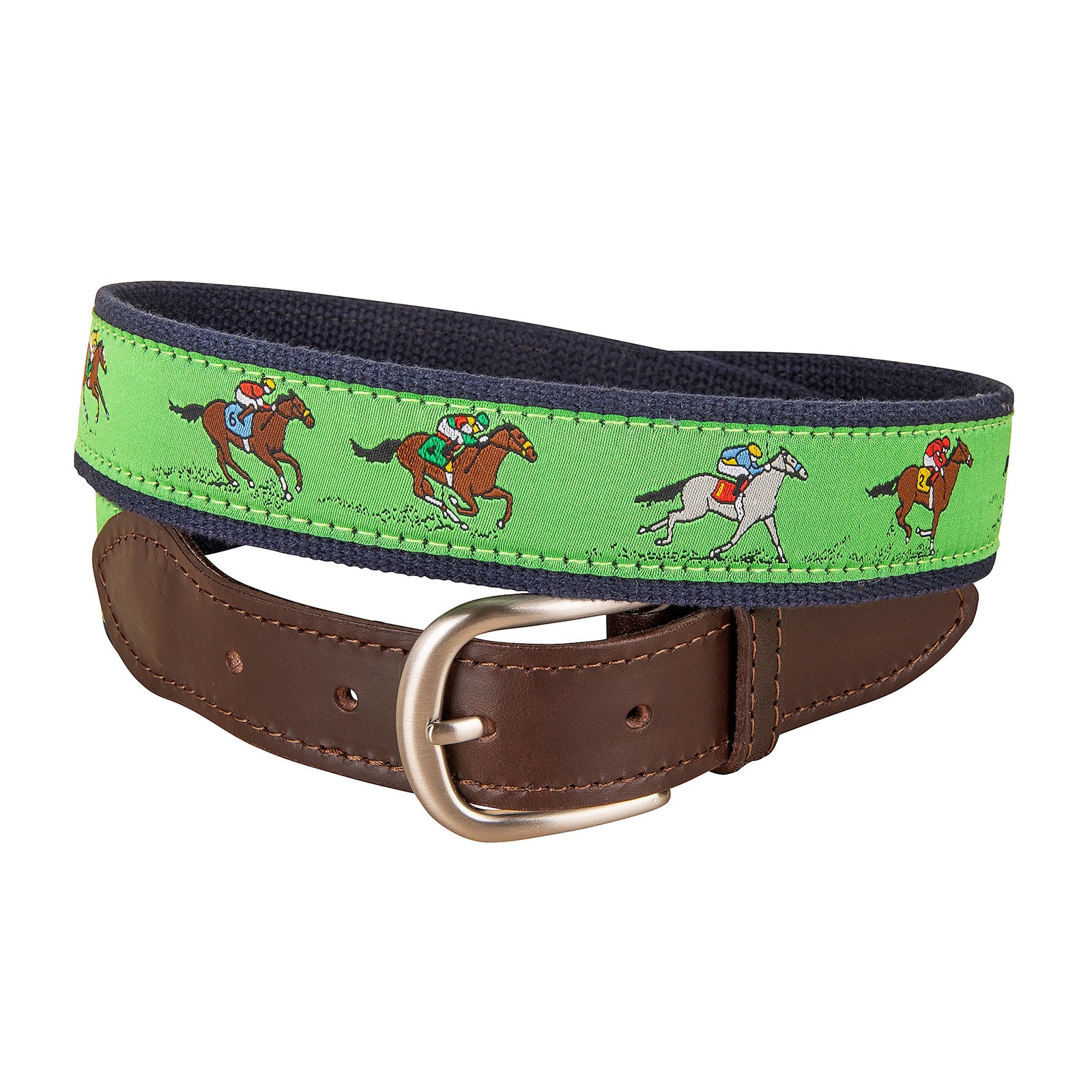Horse Race Ribbon Club Belt in Green