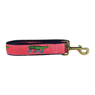 Iguana on Roller Skates Ribbon Dog Leash in Coral; Collar Width: 1.25 Inch; : 