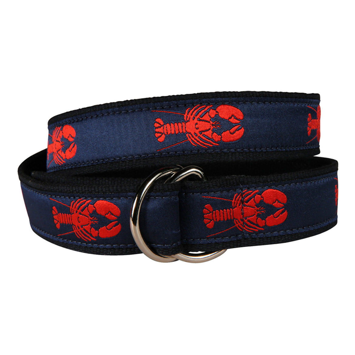 Lobster Ribbon D-Ring Belt in Navy