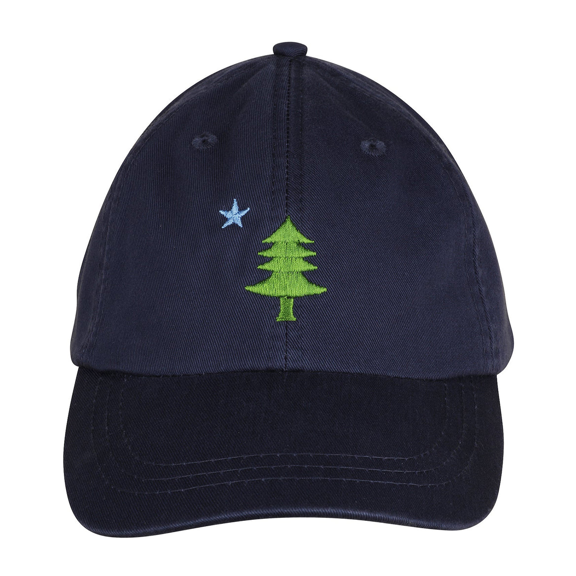 Maine Tree & Star Dad Hat in Navy