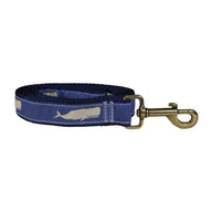 Moby Whale Ribbon Dog Leash in Blue; Leash Width: 1 Inch; : 