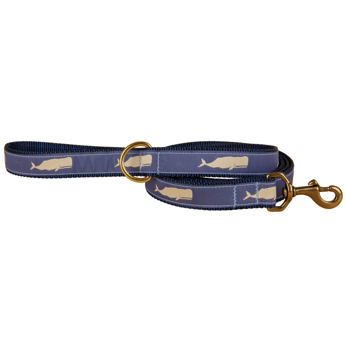 Moby Whale Ribbon Dog Leash in Blue; Leash Width: 1 Inch; : 