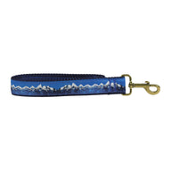 Mountain Range Ribbon Dog Leash in Blue; Collar Width: 1.25 Inch; : 