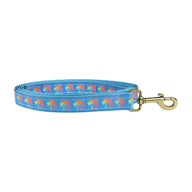 Neon Palms Ribbon Dog Leash in Blue; Collar Width: 1 Inch; : 