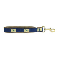 Original Maine Flag Ribbon Dog Leash in Navy; Collar Width: 1 Inch; : 
