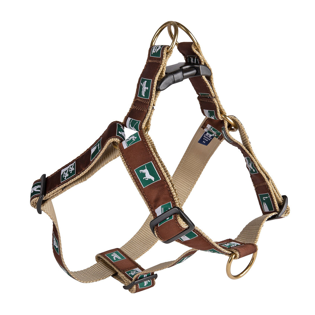 Parks & Rec Signs Dog Harness in Brown, Collar Width: 1.25 Inch