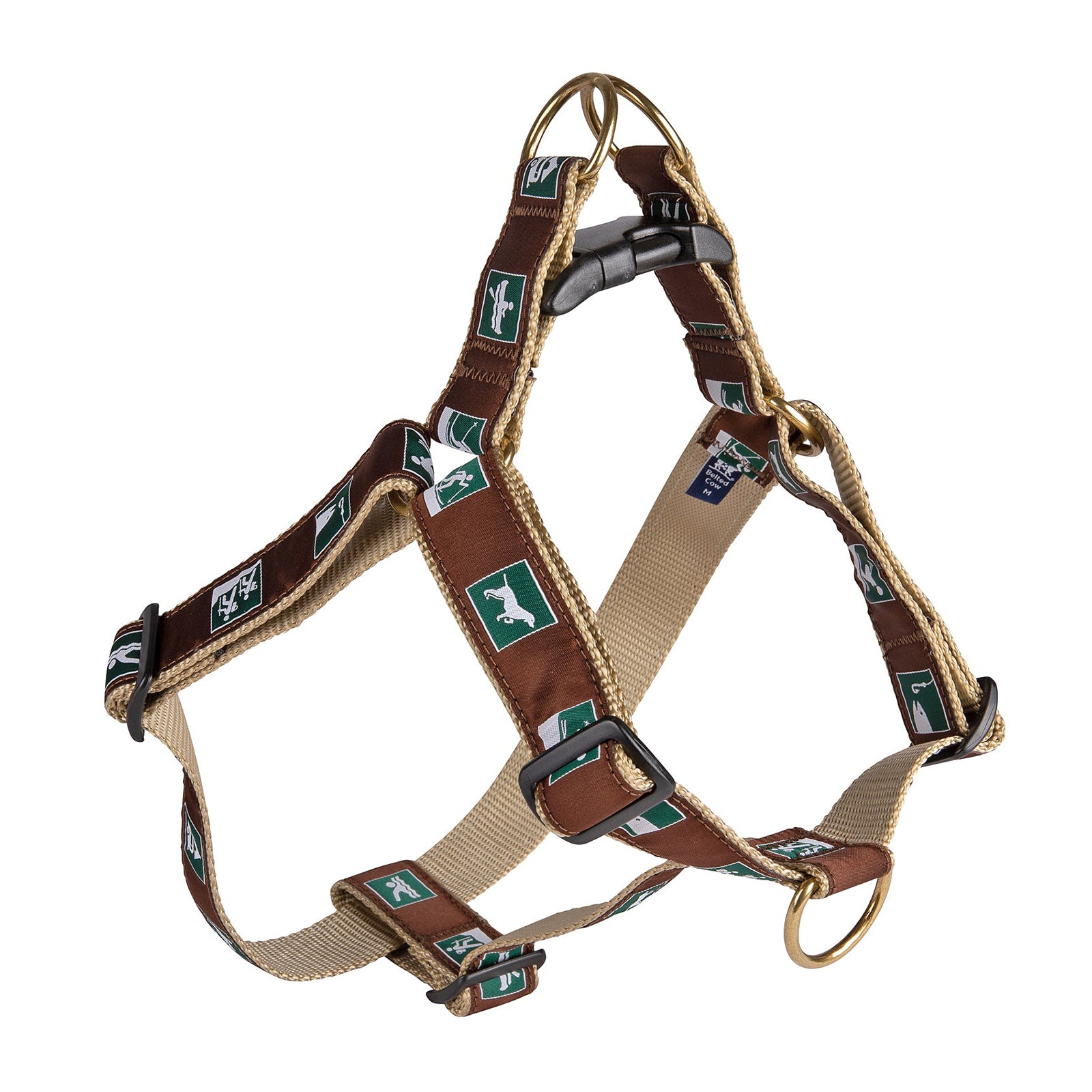 Parks & Rec Signs Dog Harness in Brown, Collar Width: 1.25 Inch