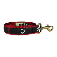 Pirate Flags Ribbon Dog Leash in Black; Leash Width: 1 Inch; 