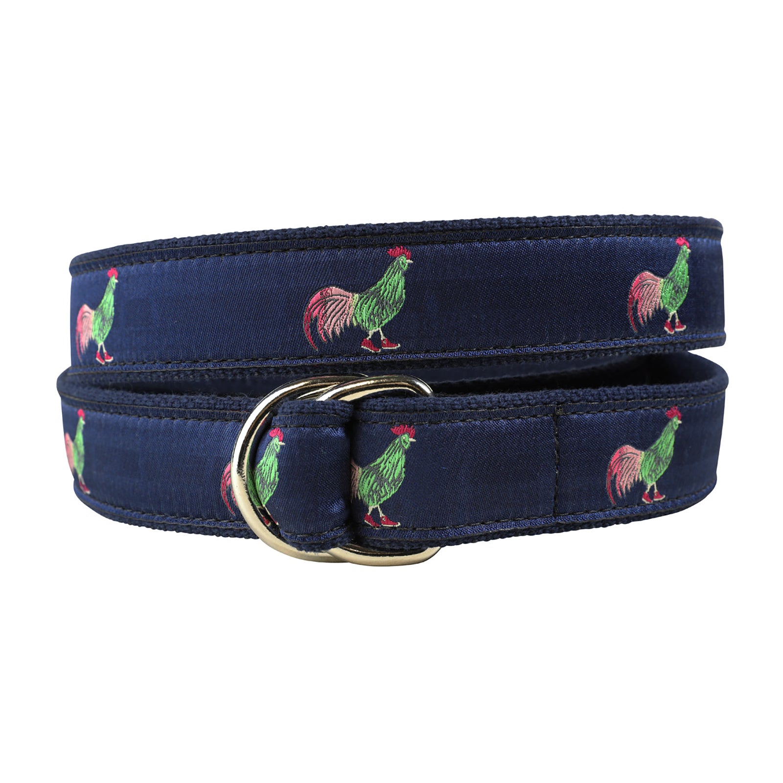 CTM Men's Fabric Belt - 1.25 Inch Wide, Nickel Flip Top Buckle, Navy, Adjustable Up To 42"