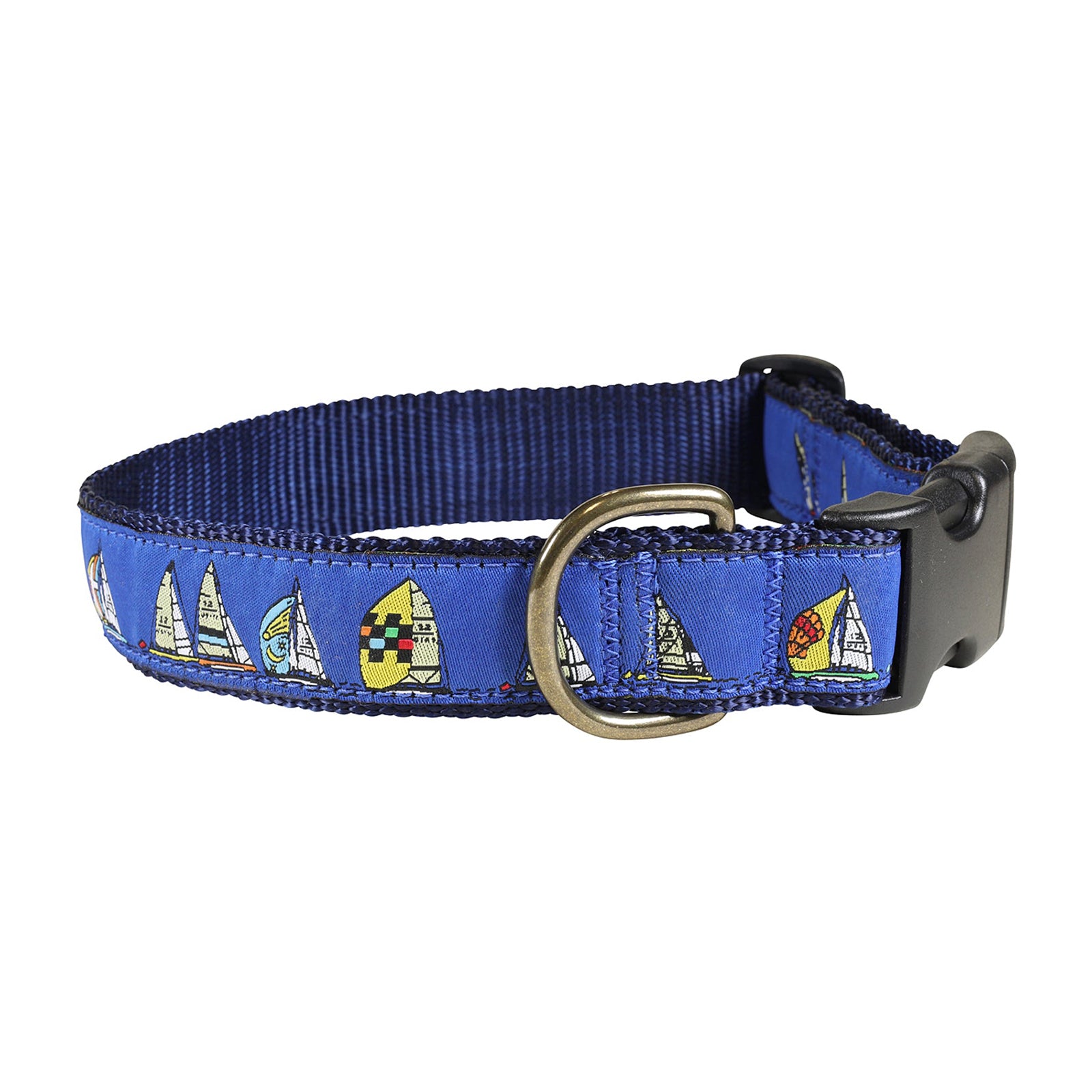 Rounding the Mark Ribbon Dog Collar in Blue, Collar Width: 1.25 Inch