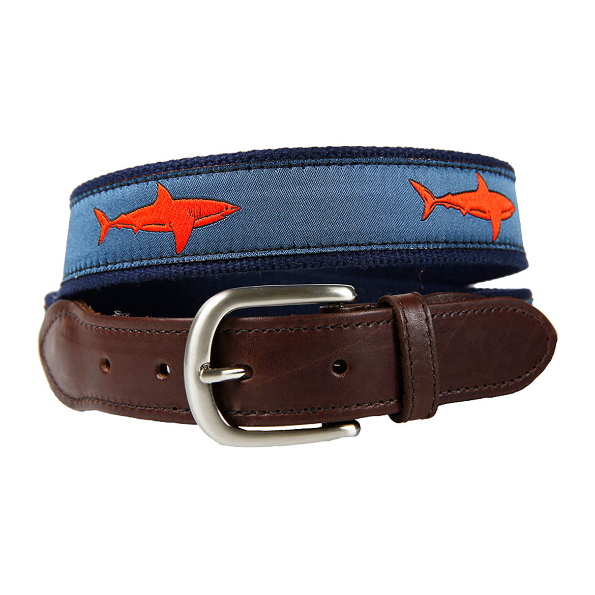 Shark Ribbon Club Belt in Blue