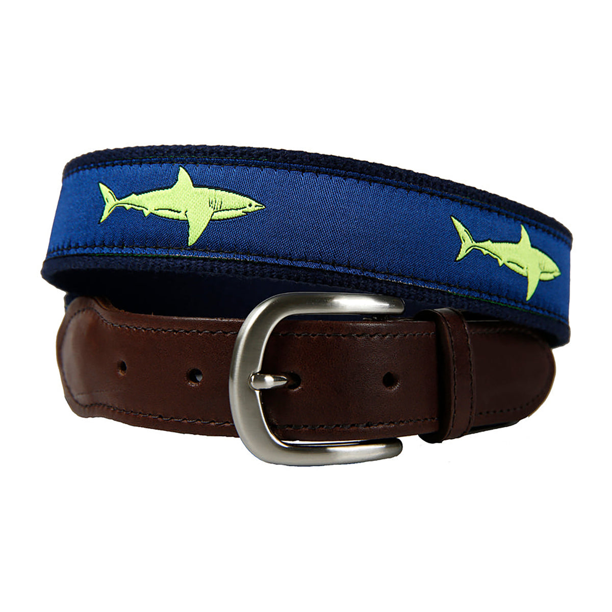 Shark Ribbon Club Belt in Navy