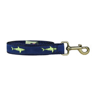Shark Ribbon Dog Leash in Lime / Navy; Leash Width: 1 Inch; 
