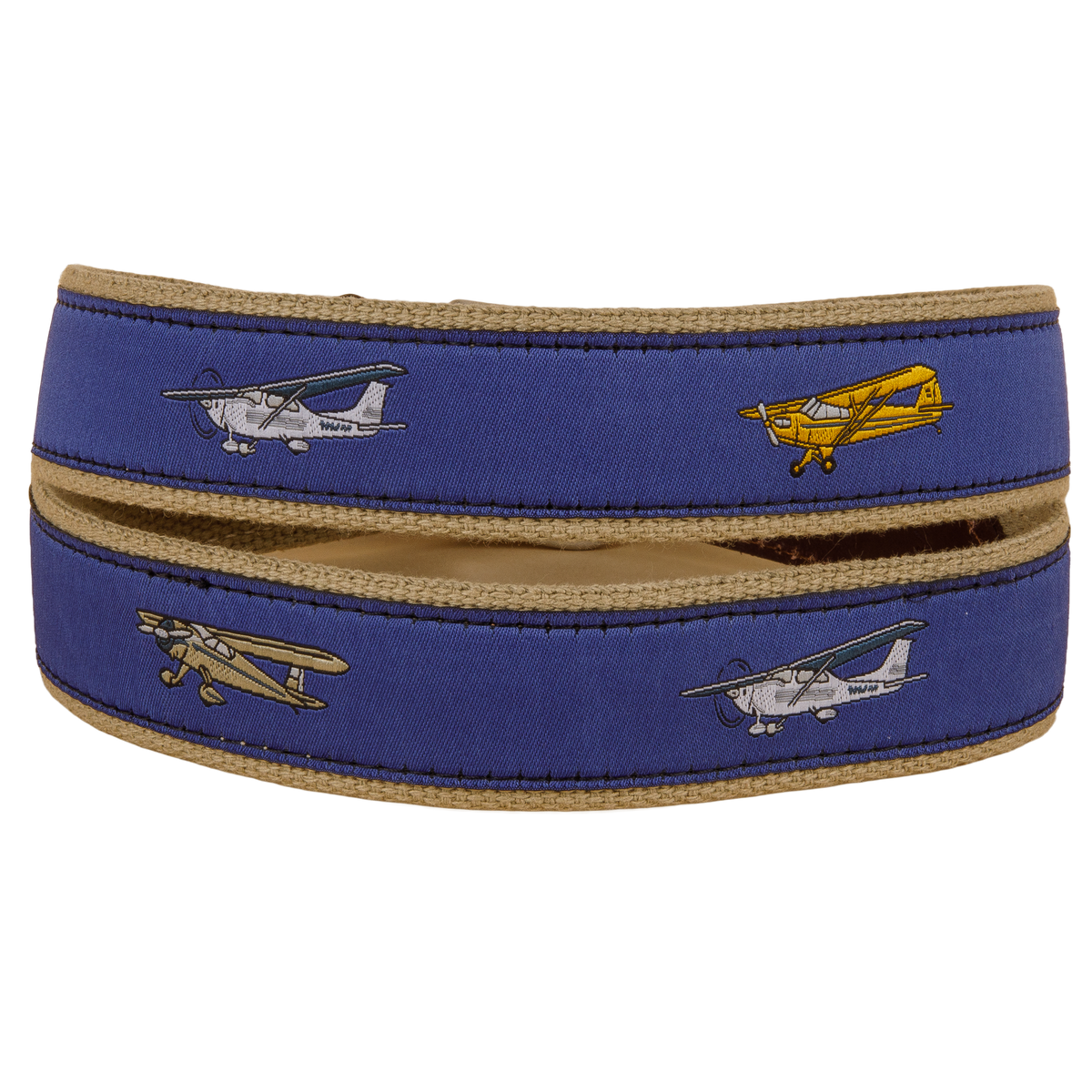 Small Planes Ribbon Club Belt in Blue - reverse