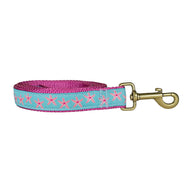 Starfish Ribbon Dog Leash in Aqua; Collar Width: 1 Inch