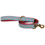 Starfish Ribbon Dog Leash in Aqua; Collar Width: 1 Inch Thumbnail
