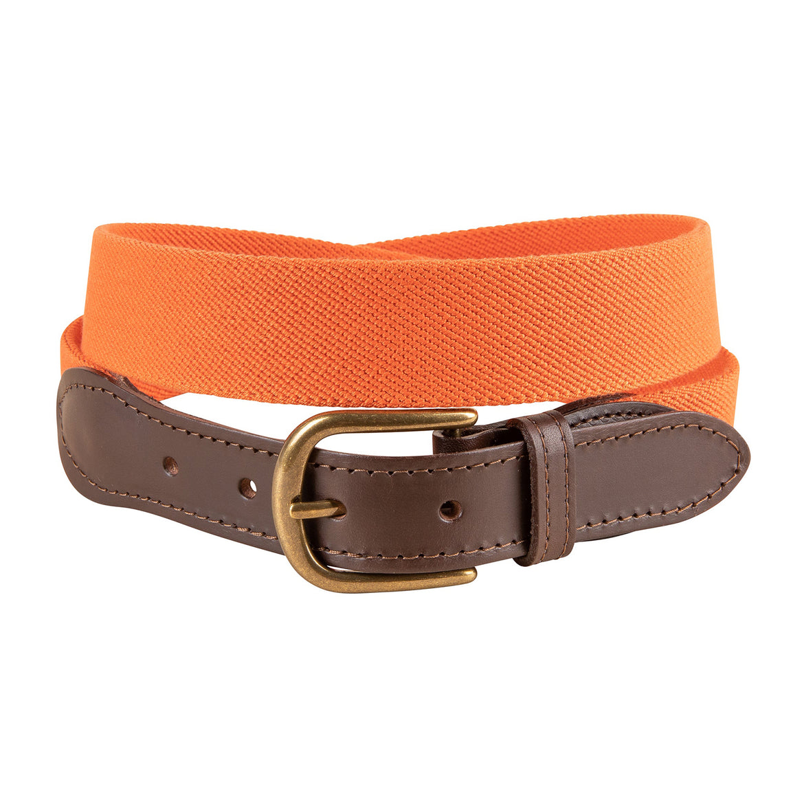 Stretch Plain Webbing Club Belt in Orange