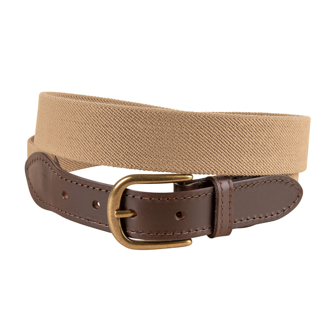 Stretch Plain Webbing Club Belt in Tan