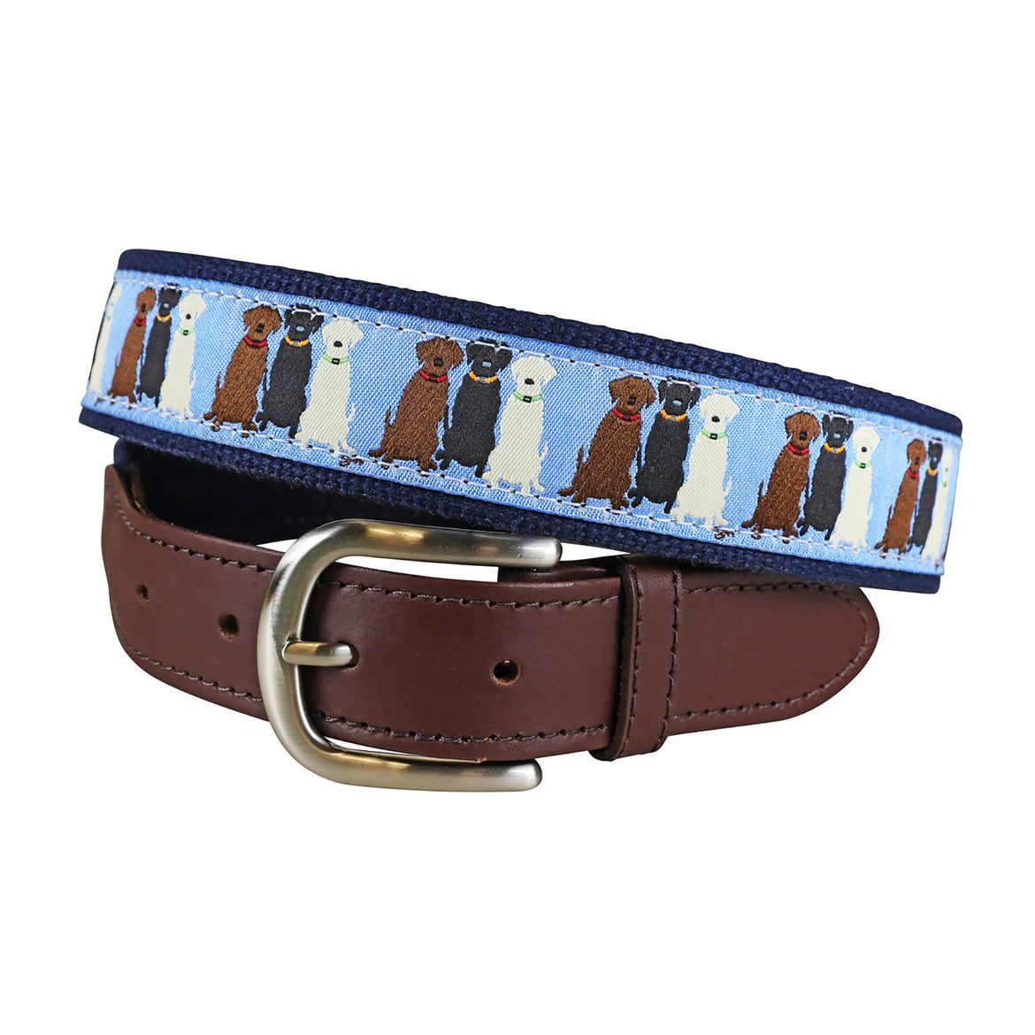 Three Labs Ribbon Club Belt in Blue