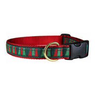Three Wise Labs Ribbon Dog Collar in Green, Collar Width: 1 Inch