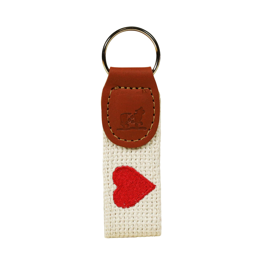Valentines Key Fob in White