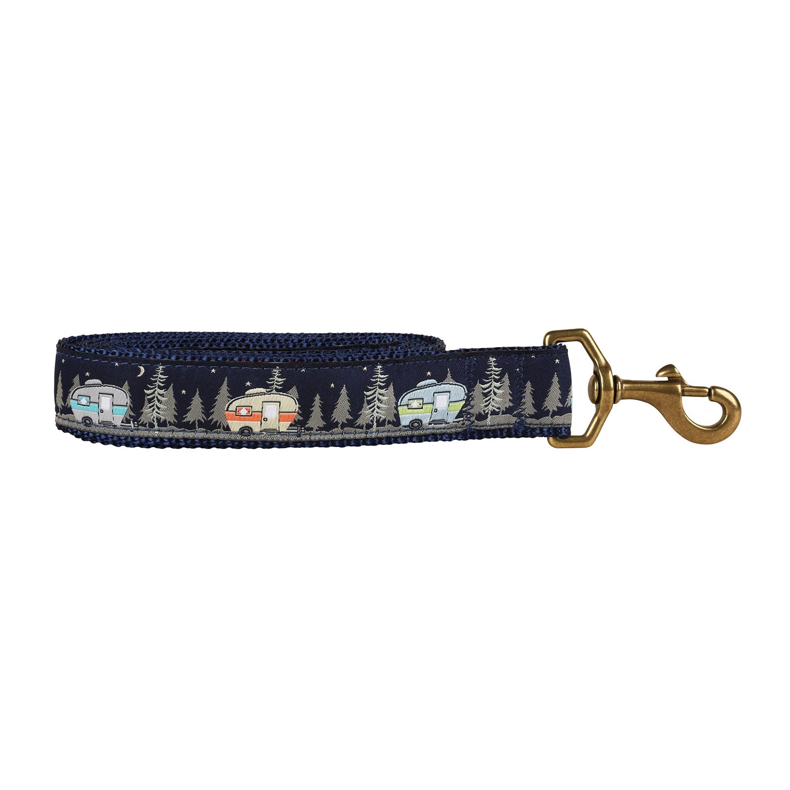 Vintage Camper Ribbon Dog Leash in Navy; Collar Width: 1.25 Inch; : 