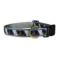 Who Wants Treats Ribbon Dog Collar in Light Blue, Collar Width: 1 Inch