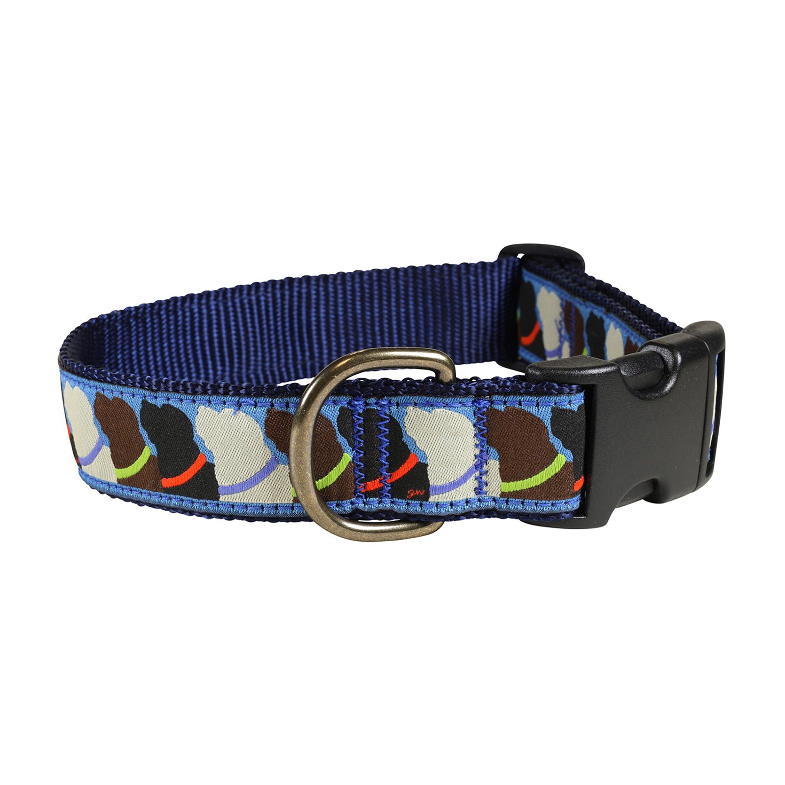 Who Wants Treats Ribbon Dog Collar in Light Blue, Collar Width: 1.25 Inch