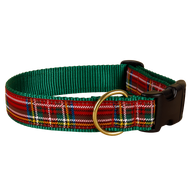 Tartan Plaid Dog Collar in Red - Collar Width: 1.25 Inch