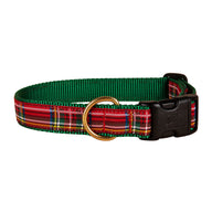 Tartan Plaid Dog Collar in Red - Collar Width: 1 Inch