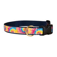Tie Dye Ribbon Dog Collar in Colorful - Collar Width: 1 Inch
